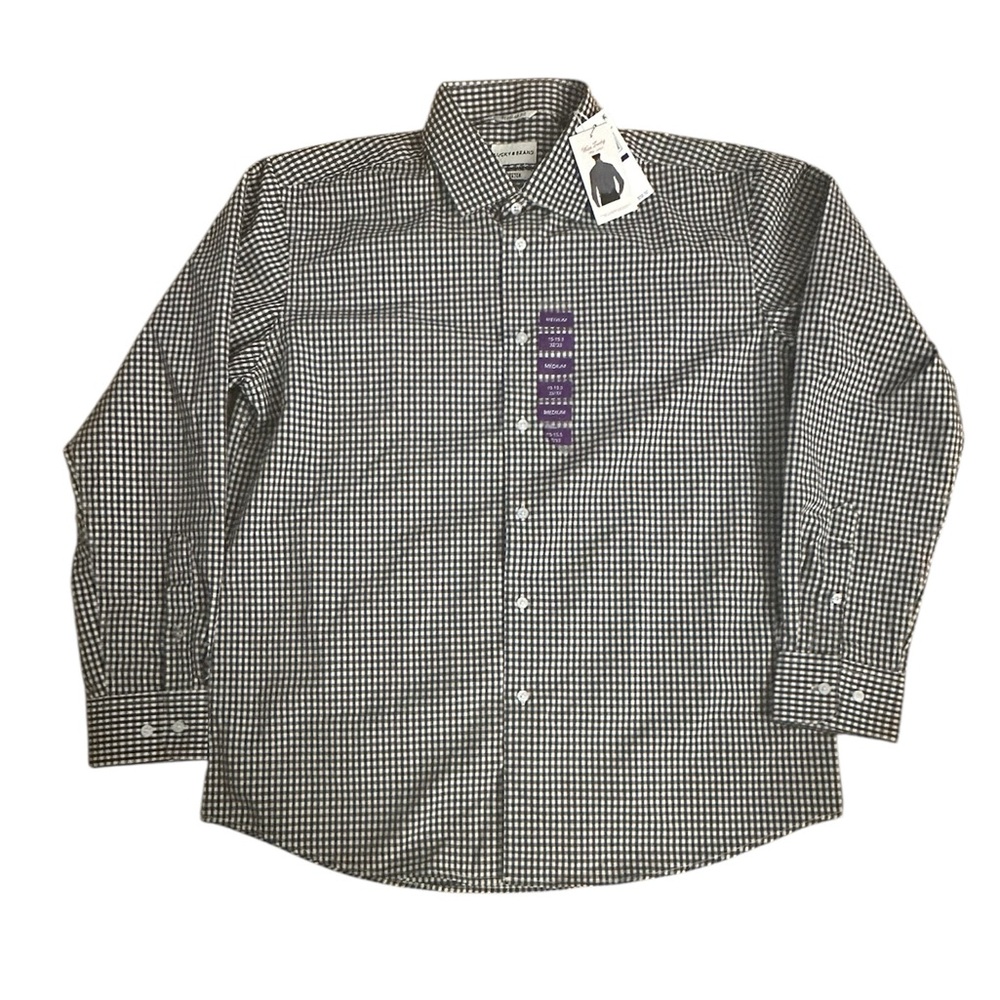 Lucky Brand Black and White Gingham Button Up Shirt Size M - Picture 2 of 5